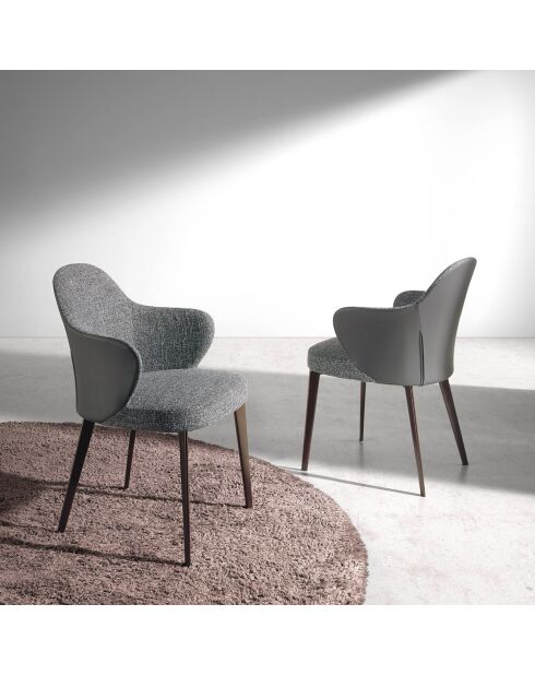 Chaise de salle à manger noir/gris - 60x63x83 cm