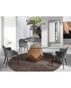 Chaise de salle à manger noir/gris - 60x63x83 cm