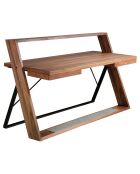 Schreibtisch aus Nussbaumholz/Schwarznussfurnier - 176x76x105 cm