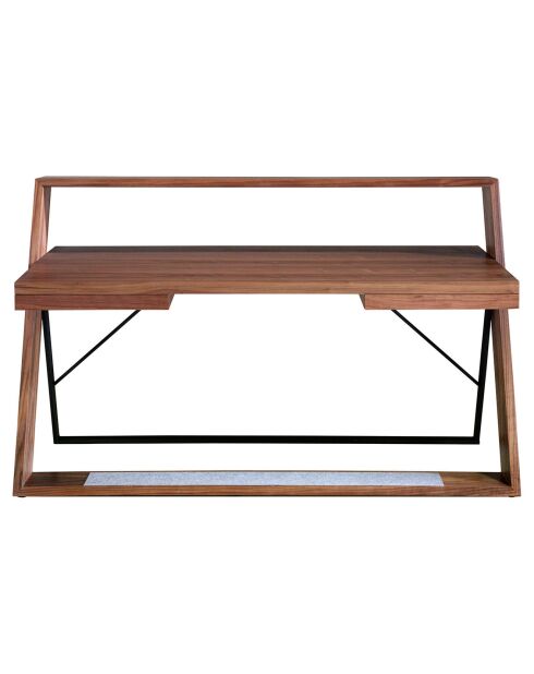 Escritorio chapado en nogal/nogal negro - 176x76x105 cm