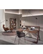 Fauteuil pivotant camel/noir - 80x84x100 cm