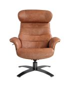 Fauteuil pivotant camel/noir - 80x84x100 cm