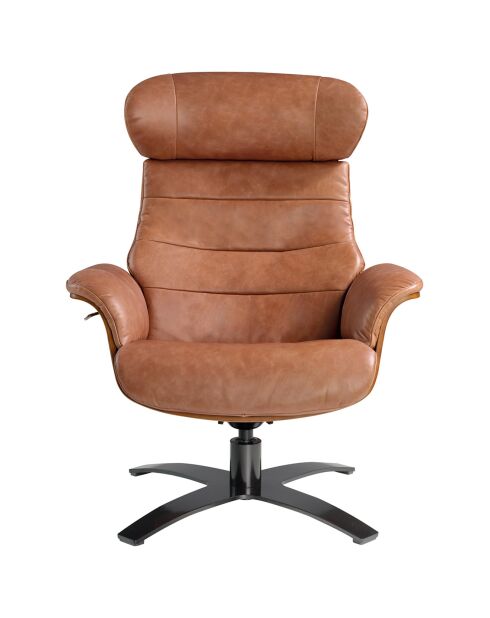 Fauteuil pivotant camel/noir - 80x84x100 cm
