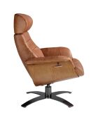 Fauteuil pivotant camel/noir - 80x84x100 cm