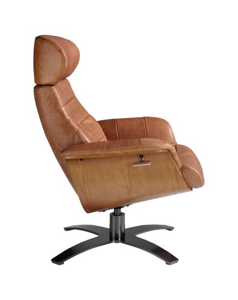 Fauteuil pivotant camel/noir - 80x84x100 cm