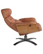 Fauteuil pivotant camel/noir - 80x84x100 cm