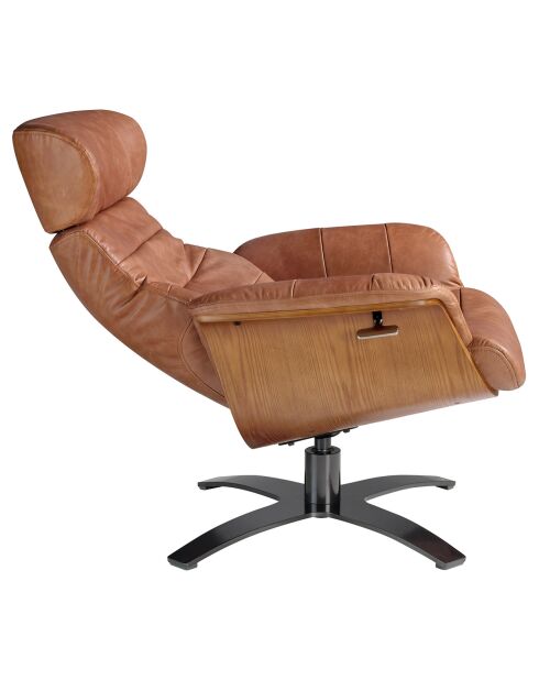 Fauteuil pivotant camel/noir - 80x84x100 cm