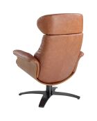 Fauteuil pivotant camel/noir - 80x84x100 cm