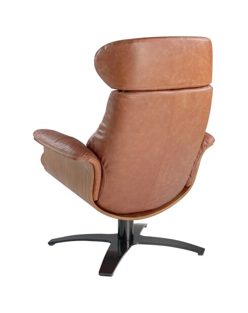 Fauteuil pivotant camel/noir - 80x84x100 cm