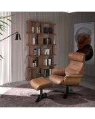 Fauteuil pivotant camel/noir - 80x84x100 cm