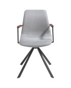 Fauteuil pivotant gris/noyer/noir  - 50x62x85 cm