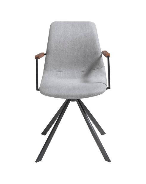 Fauteuil pivotant gris/noyer/noir  - 50x62x85 cm