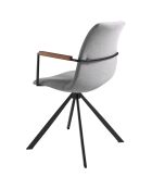 Fauteuil pivotant gris/noyer/noir  - 50x62x85 cm
