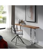 Fauteuil pivotant gris/noyer/noir  - 50x62x85 cm