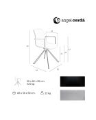 Fauteuil pivotant gris/noyer/noir  - 50x62x85 cm
