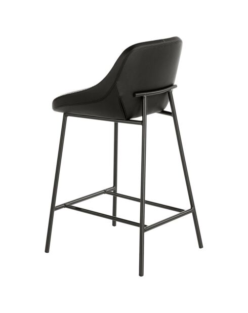 Tabouret en tissu et éco-cuir gris/noir  - 51x50x90 cm