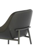 Tabouret en tissu et éco-cuir gris/noir  - 51x50x90 cm