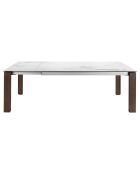 Table de salle à manger plateau en Porcelaine extensible marbre blanc - 180x90x75 cm