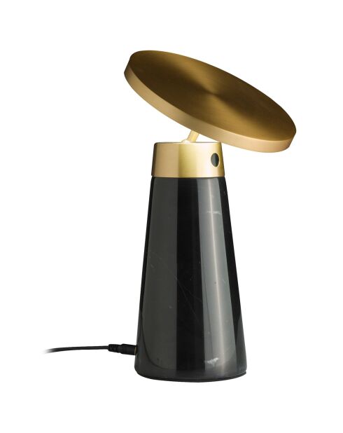 Zwart/gouden porseleinen marmeren tafellamp - 16x16 cm