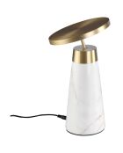 Lampe de table blanc/doré - 16x16 cm