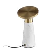 Lampe de table blanc/doré - 16x16 cm