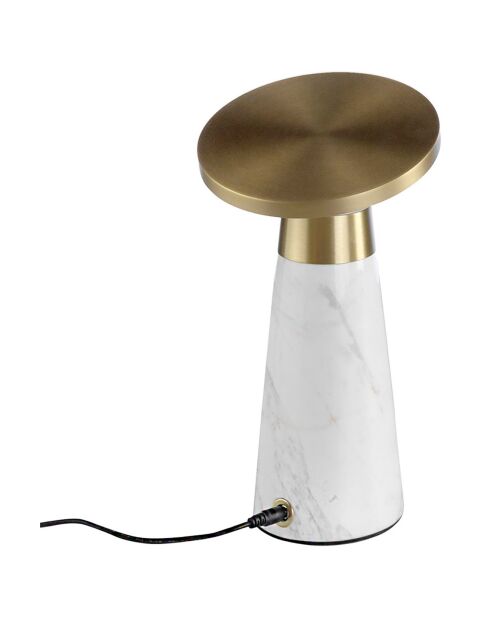 Lámpara de mesa blanca/dorada - 16x16 cm