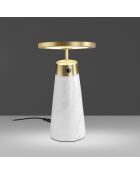 Lampe de table blanc/doré - 16x16 cm