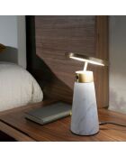 Lampe de table blanc/doré - 16x16 cm