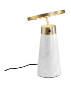 Lampe de table blanc/doré - 16x16 cm
