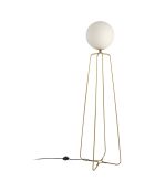 Lampadaire et ampoule teintée doré/blanc  - 37x35x170 cm