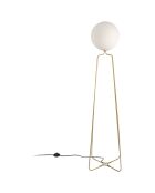 Lampadaire et ampoule teintée doré/blanc  - 37x35x170 cm