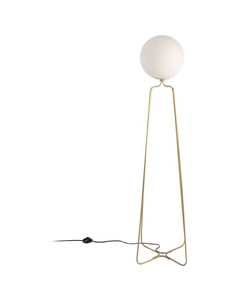 Lampadaire et ampoule teintée doré/blanc  - 37x35x170 cm