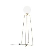 Lampadaire et ampoule teintée doré/blanc  - 37x35x170 cm