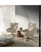 Fauteuil pivotant avec coussin appuie tête taupe/gris foncé  - 76x90x100 cm