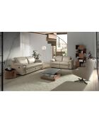 Fauteuil pivotant avec coussin appuie tête taupe/gris foncé  - 76x90x100 cm