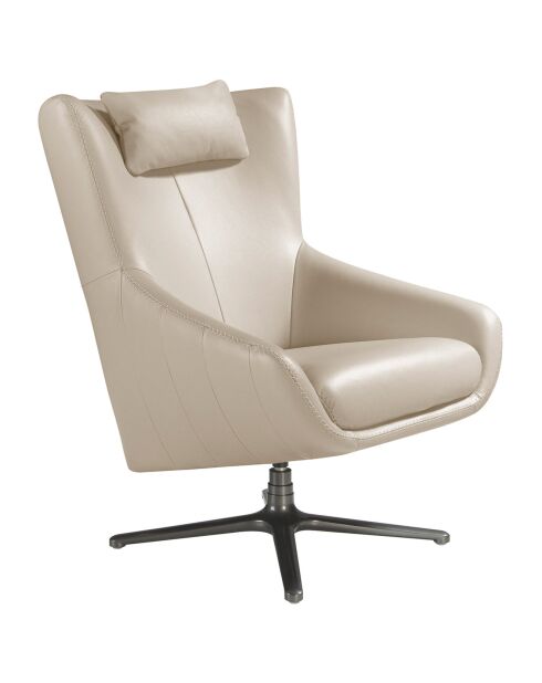 Fauteuil pivotant avec coussin appuie tête taupe/gris foncé  - 76x90x100 cm