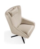 Fauteuil pivotant avec coussin appuie tête taupe/gris foncé  - 76x90x100 cm