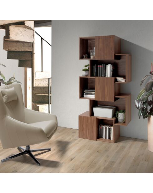 Fauteuil pivotant avec coussin appuie tête taupe/gris foncé  - 76x90x100 cm