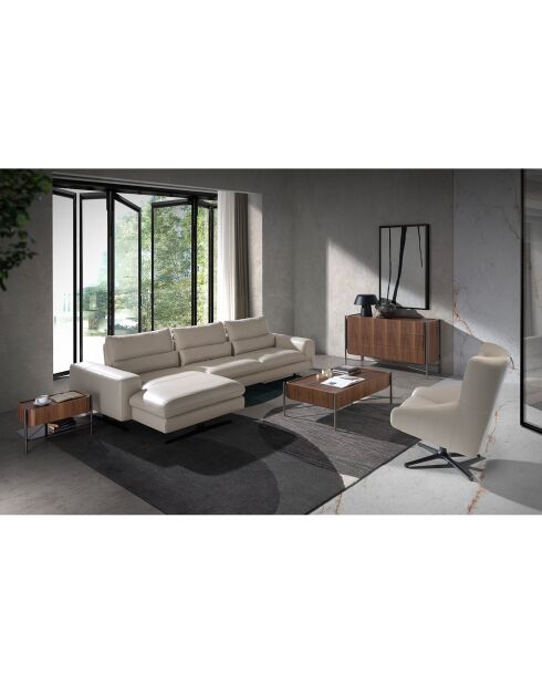 Fauteuil pivotant avec coussin appuie tête taupe/gris foncé  - 76x90x100 cm