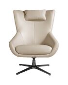 Fauteuil pivotant avec coussin appuie tête taupe/gris foncé  - 76x90x100 cm