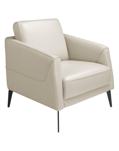 Fauteuil tapissé noir/taupe - 78x80x82 cm