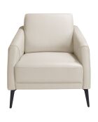 Fauteuil tapissé noir/taupe - 78x80x82 cm
