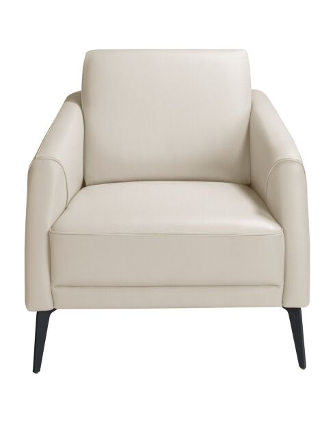 Fauteuil tapissé noir/taupe - 78x80x82 cm