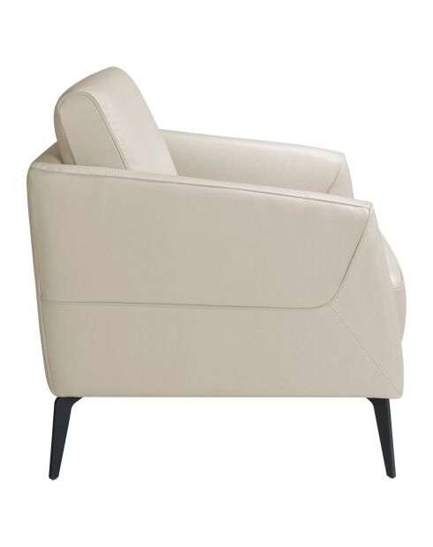 Fauteuil tapissé noir/taupe - 78x80x82 cm