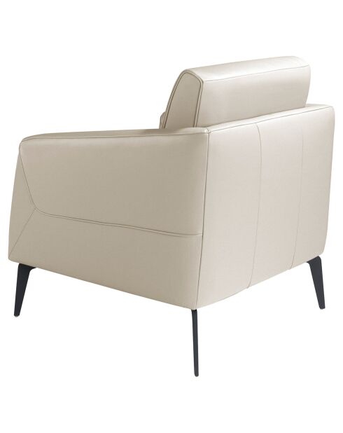 Fauteuil tapissé noir/taupe - 78x80x82 cm