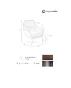 Fauteuil pivotant en Cuir acier/cognac - 82x74x85 cm
