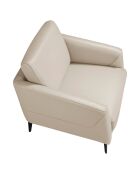 Fauteuil tapissé noir/taupe - 78x80x82 cm