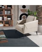 Fauteuil tapissé noir/taupe - 78x80x82 cm