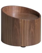 Table de chevet ronde avec tiroir noyer - 53x53x44 cm