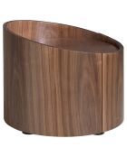 Table de chevet ronde avec tiroir noyer - 53x53x44 cm